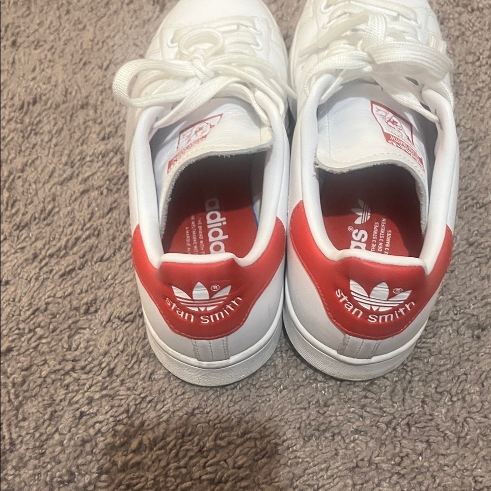 Adidas white and red Stan Smith Sneakers - Picture 10 of 10